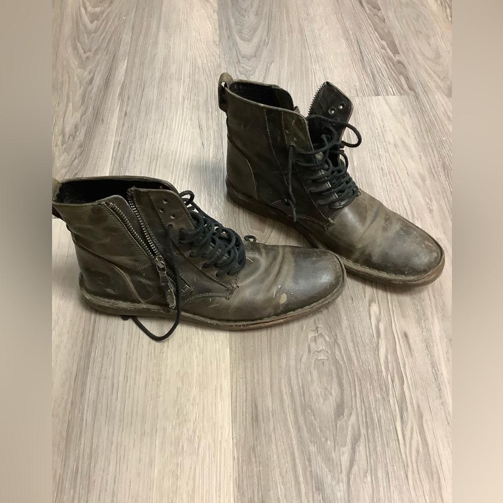 Distressed Leather Boots by John Varvatos